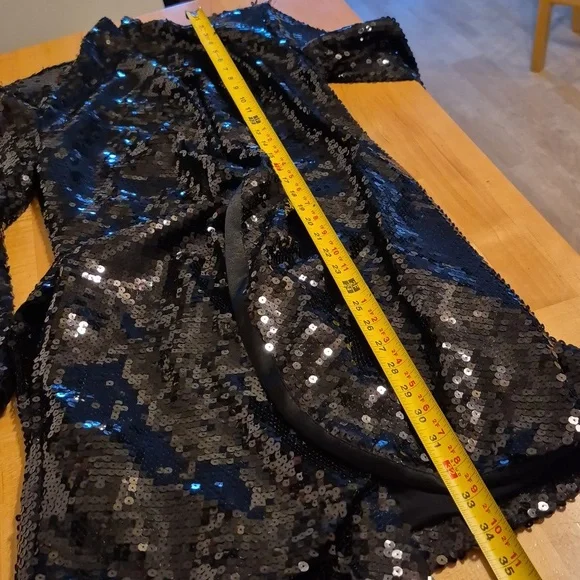 Zara Black Sequined Coat - Picture 9 of 13
